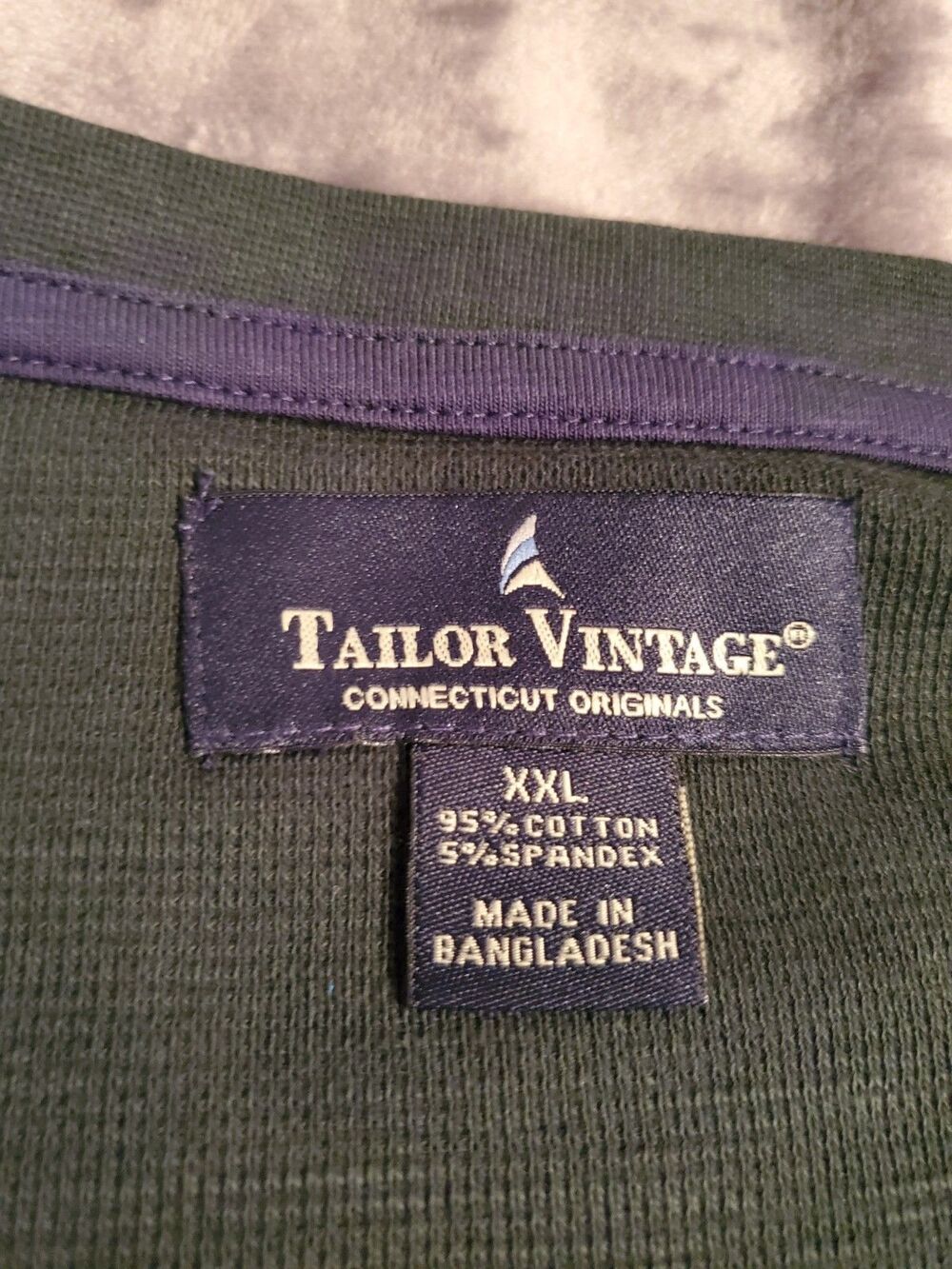 Men's Taylor Vintage Long Sleeve Shirt Crew Neck Green Scarab XXL NWT - Picture 12 of 16
